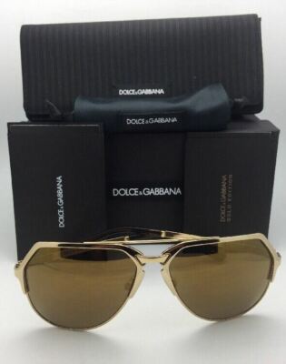 New DOLCE & GABBANA Sunglasses DG 2151 K440/F9 18K Gold Plated