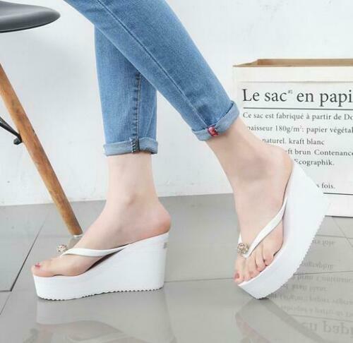 PANTOFOLA D’ORO Ciabatte infradito donna tacco alto zeppa plateau scarpe sandali estivi spiaggia