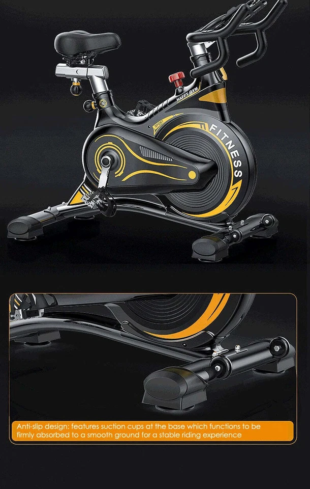 Fitness Master Black Magnetic Exercise Spin Bike Home Gym Workout Cycling Wheels - image 4 of 4