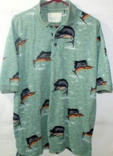 Vintage Island Fever Mens L Jumping Sailfish Shirt Short Sleeve Polo USA Made