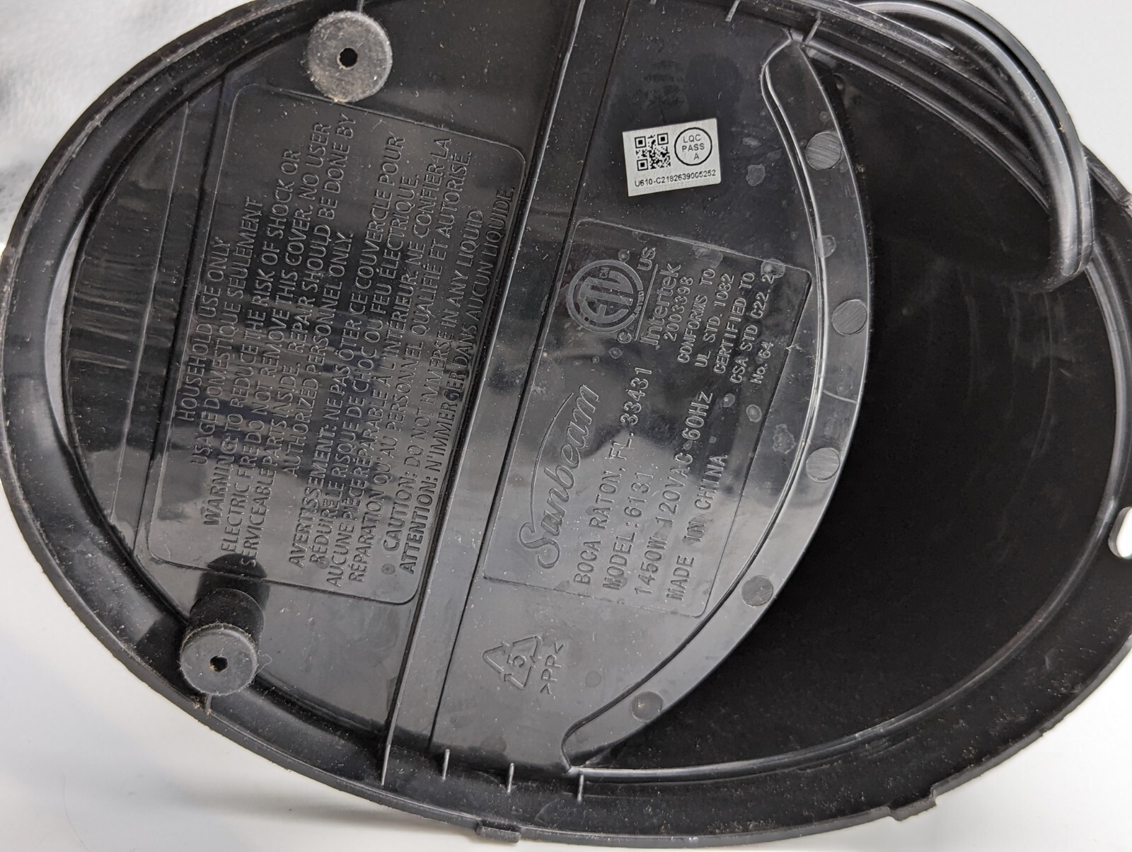 Sunbeam Hot Shot Hot Water Dispenser Black 6131 Tested & Works 16 Oz