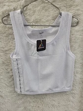 Chest Binder vest Tomboy Breathable  Crop Tank Top Mesh see Through White