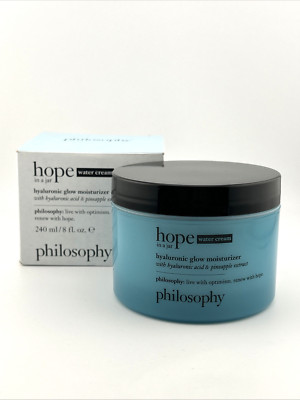 Philosophy Hope in a Jar Water Cream Hyaluronic Glow Moisturizer 8oz / 240ml New