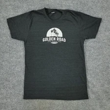 Golden Road Brewing Shirt Men's Medium Black Graphic Tee Crew Neck Short Sleeve