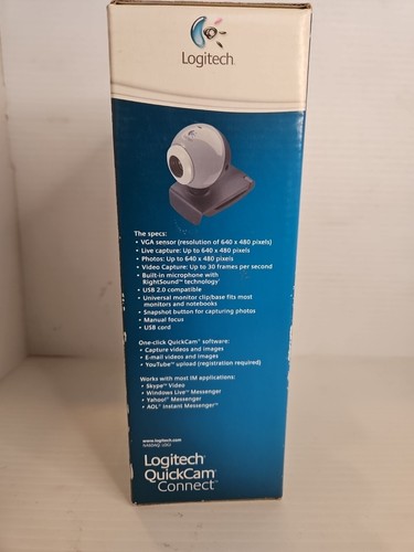 Logitech QuickCam Connect USB Video Camera Microphone software NEW 640x480 - Picture 4 of 6