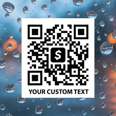 Custom Cash App QR Code Sticker Water Resistant Vinyl - Custom Cash App QR Code