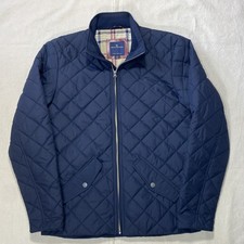 Brooks Brothers Navy Blue Diamond Quilted Lined Jacket Coat Mens Sz Small