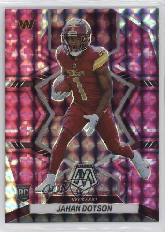 2022 Panini Mosaic NFL Debut Pink Camo Prizm Jahan Dotson #280 Rookie RC ti6