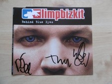 Limp Bizkit Durst Borland Lethal autographs signed CD cover "Behind Blue Eyes"