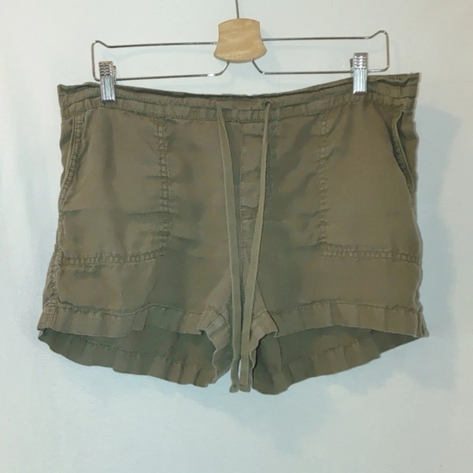 Caslon Olive Army Green Linen Pull On Lightweight Casual Shorts Size Medium M - Image 2 of 4