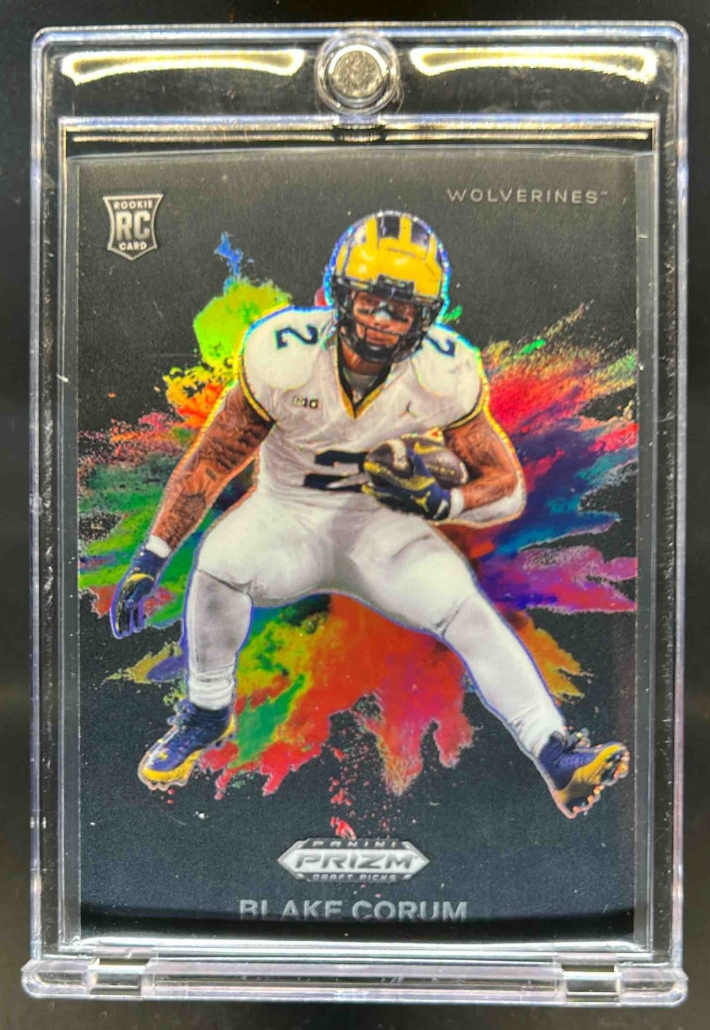 2024 Prizm Draft Picks Blake Corum Color Blast SSP RC Black #CB-20 Wolverines