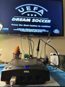 Sega Dreamcast In Custom Black Shell Console Only Working. Great Condition
