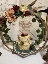 Artificial Dahlia Chrysanthemum Eucalyptus Wreath Multicolor Wall Decor