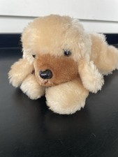 Russ Berrie Puff Puff Luv Pets 877 Plush Brown And Tan Dog Vintage 10" 80's