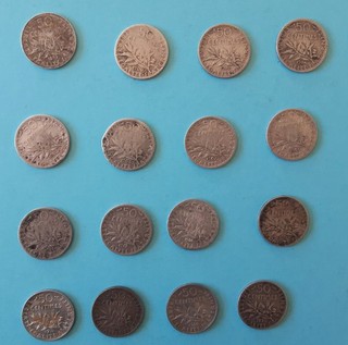 Lot de 16 pièces semeuses argent différentes années