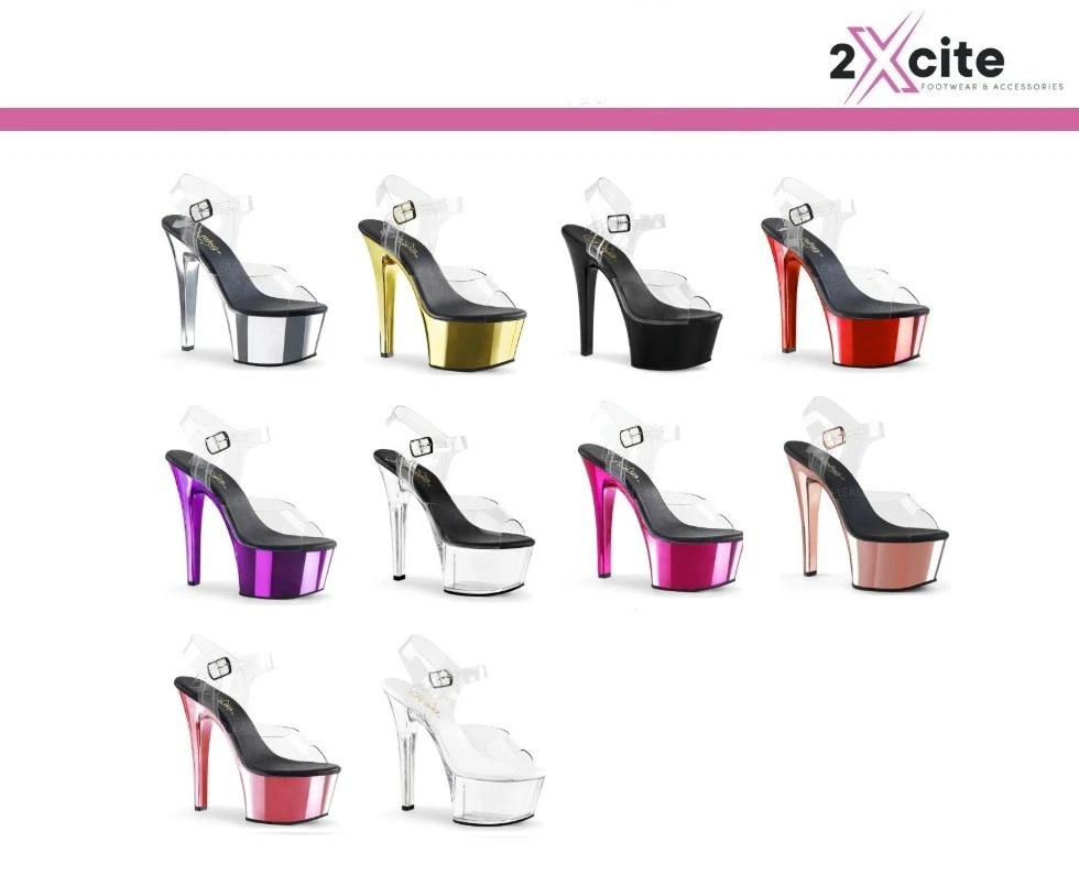 Pleaser High Heel Stiletto Platform Peeptoe Ladies Sandals Shoes Aspire 608