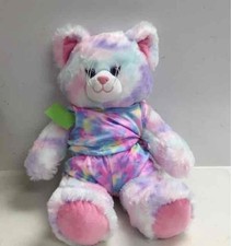 Build A Bear BABW Pastel Kitty Cat Plush 17 inch Tie Dye Outfit Great Condition