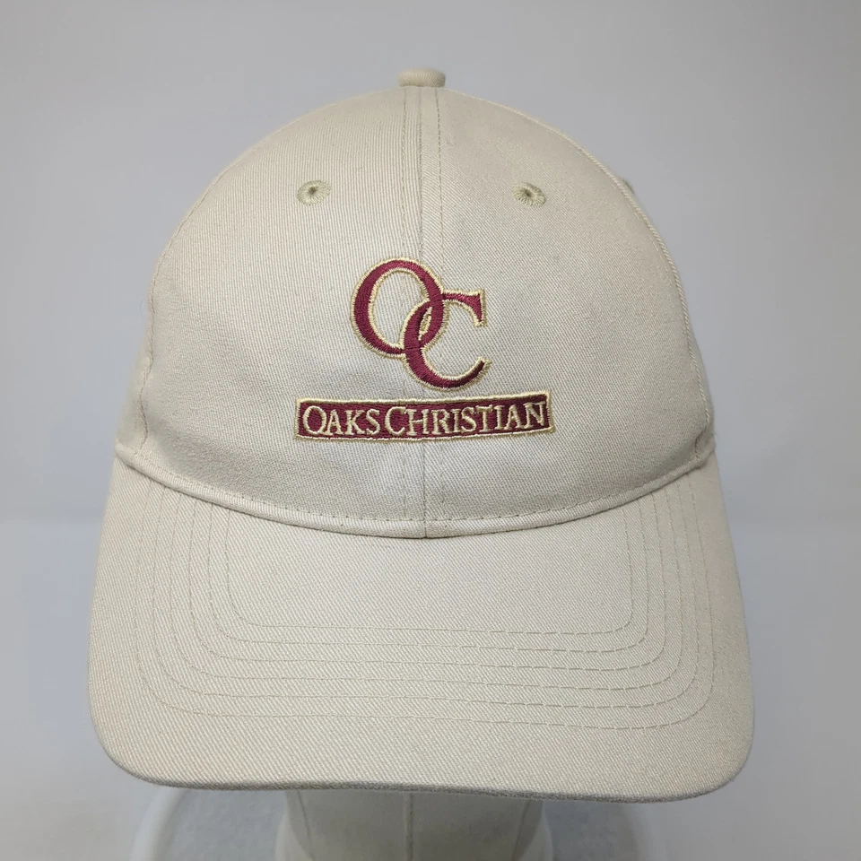 Oaks Christian Strapback Hat Beige One Size Adjustable Pacific Headwear - Image 2 of 4