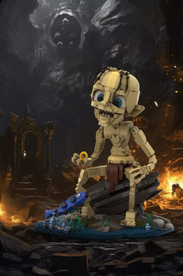 MOC Gollum LOTR Modellbausteine Ringe Film 560 Teile Montage Spielzeug Geschenk