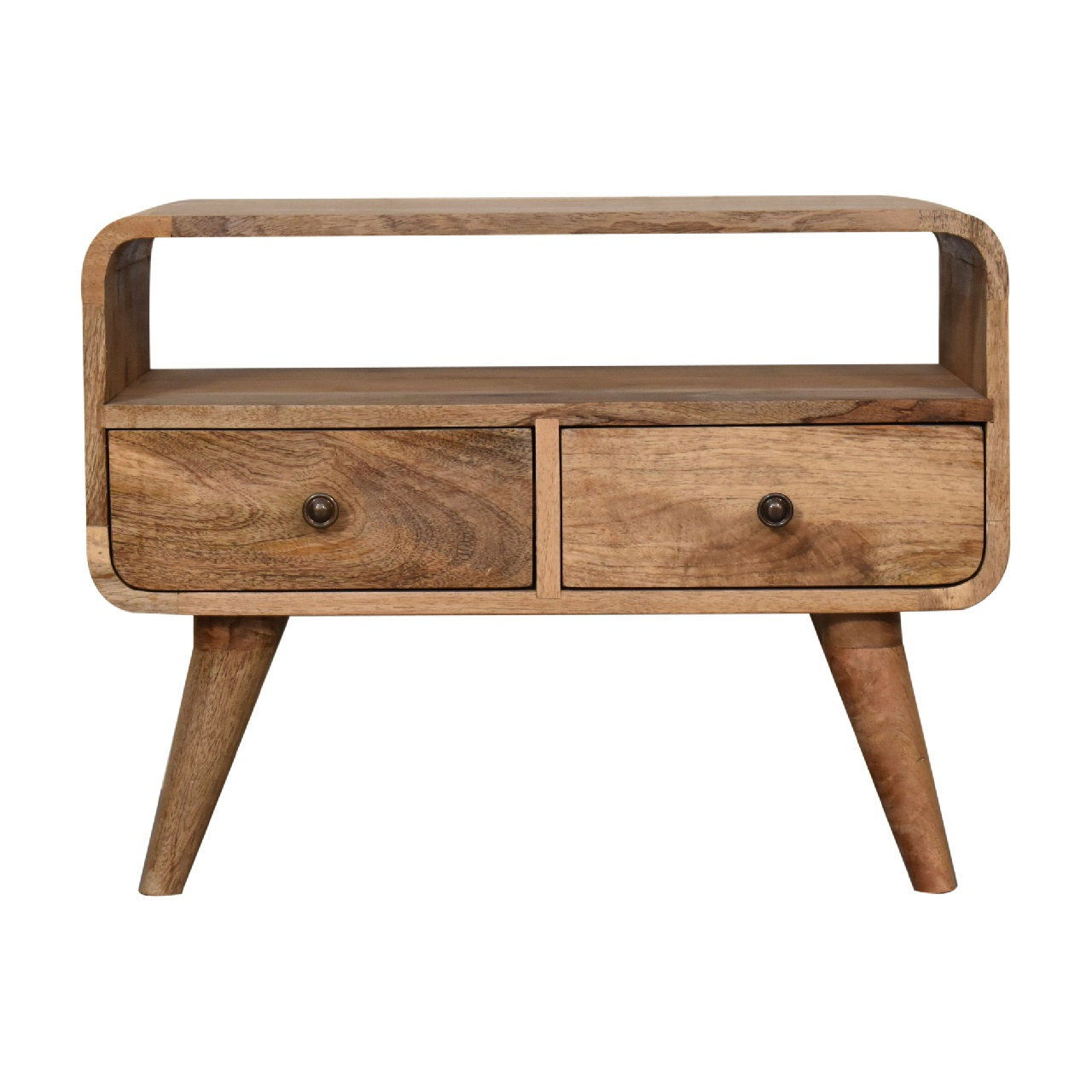 Artisan Furniture Solid Wood Mini Curved Media Unit - Brown - Image 2