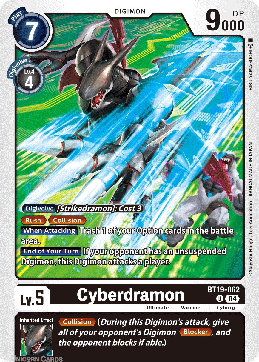 BT19-062 Cyberdramon : Uncommon Digimon Card : BT19-20: Special Booster Ver.2.5