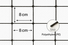 PieloBa Teichnetz Masche 8 cm Schwarz Vogelschutznetz Teichschutznetz Kormoran