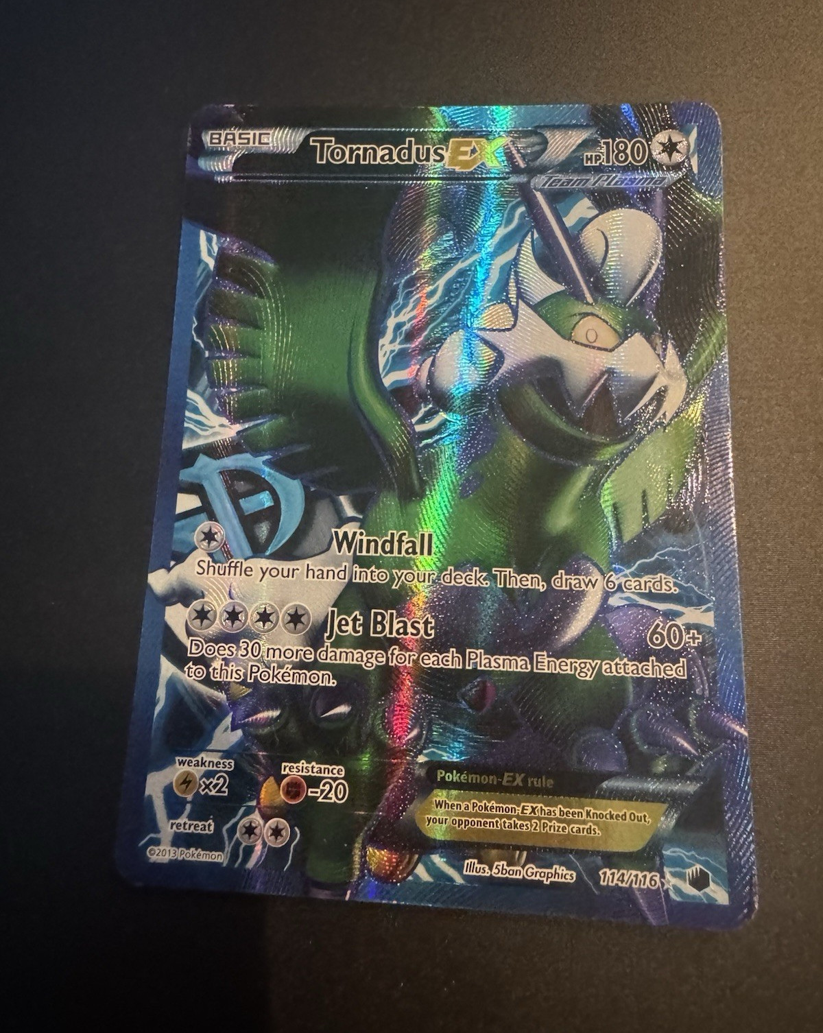 The Pokémon Company Tornadus EX 114/116 Plasma Freeze Ultra Rare Full Art Holo