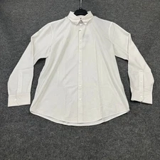 MIZZEN+MAIN Leeward Long Sleeve Dress Shirt Men's Size XL Trim White