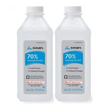 Swan 70 Isopropyl Alcohol First Aid Antiseptic, 16oz. 473ml Pack of 2
