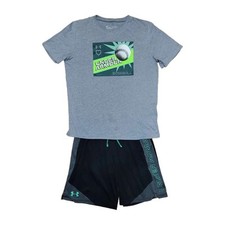 Under Armour Youth Large Boys Athletic Activewear Shorts  T-shirt Outfit Set