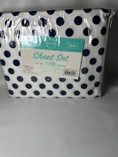 Kute Kids Twin Sheet Set Polka Dot 3 Piece Bedding Flat Fitted Pillowcase New