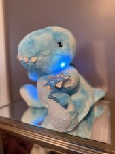 FAO Schwarz Dinosaur Blue 14" Plush Glow Brights Lights And Sound Stuffed Animal