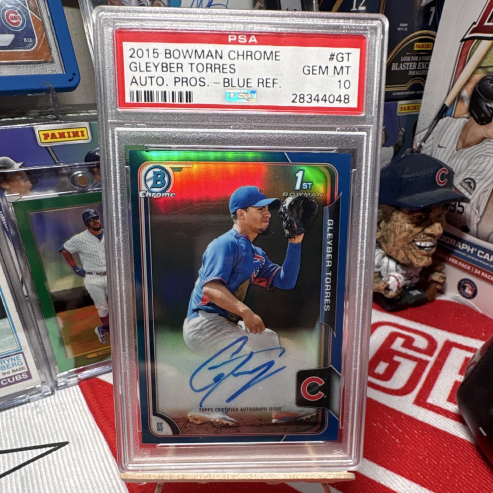 2015 Bowman Chrome Prospect Gleyber Torres Blue Refractor Auto PSA 10 #106/150
