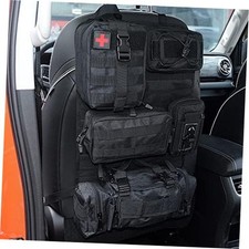 Universal Tactical Vehicle Back Seat Organizer with 5 Molle Pouch Molle Blcak