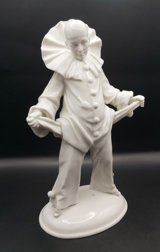 Porzellan Figur Pierrot Harlekin Clown Sitzendorf Art Deco Max Siegel Rarität - Bild 11 von 24