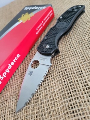 Spyderco Native 5 Folding Knife 3'' Serrated CPM S30VN Steel Blade FRN Handle
