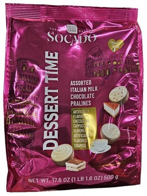 Socado Assorted Italian Milk Chocolate Pralines, Dessert Time 17.6 Oz (2 PACKS)
