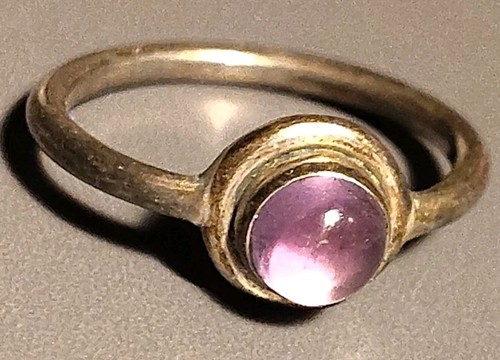 925 Sterling Silver Oval Amethyst Ring Size 11