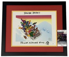 Squire Fridell signed Cel Professionally Framed & Matted JSA Authentication