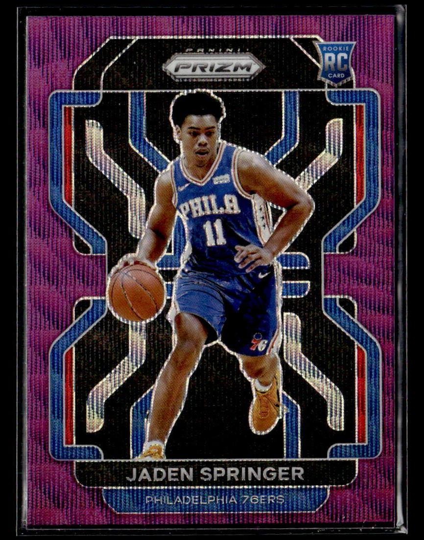 2021-22 Panini Prizm #317 Jaden Springer Purple Wave Rookie card
