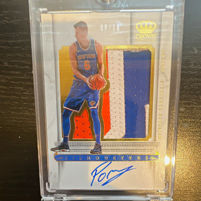 Panini 2017-18 Crown Royale Silhouettes Kristaps Porzingis Knicks Auto Patch /10