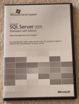 Vintage Microsoft SQL Server 2005 Standard x64 Edition Windows Server 3 CDs KEY