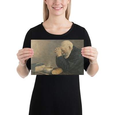 Christian Praying Man Canvas Wall Art 