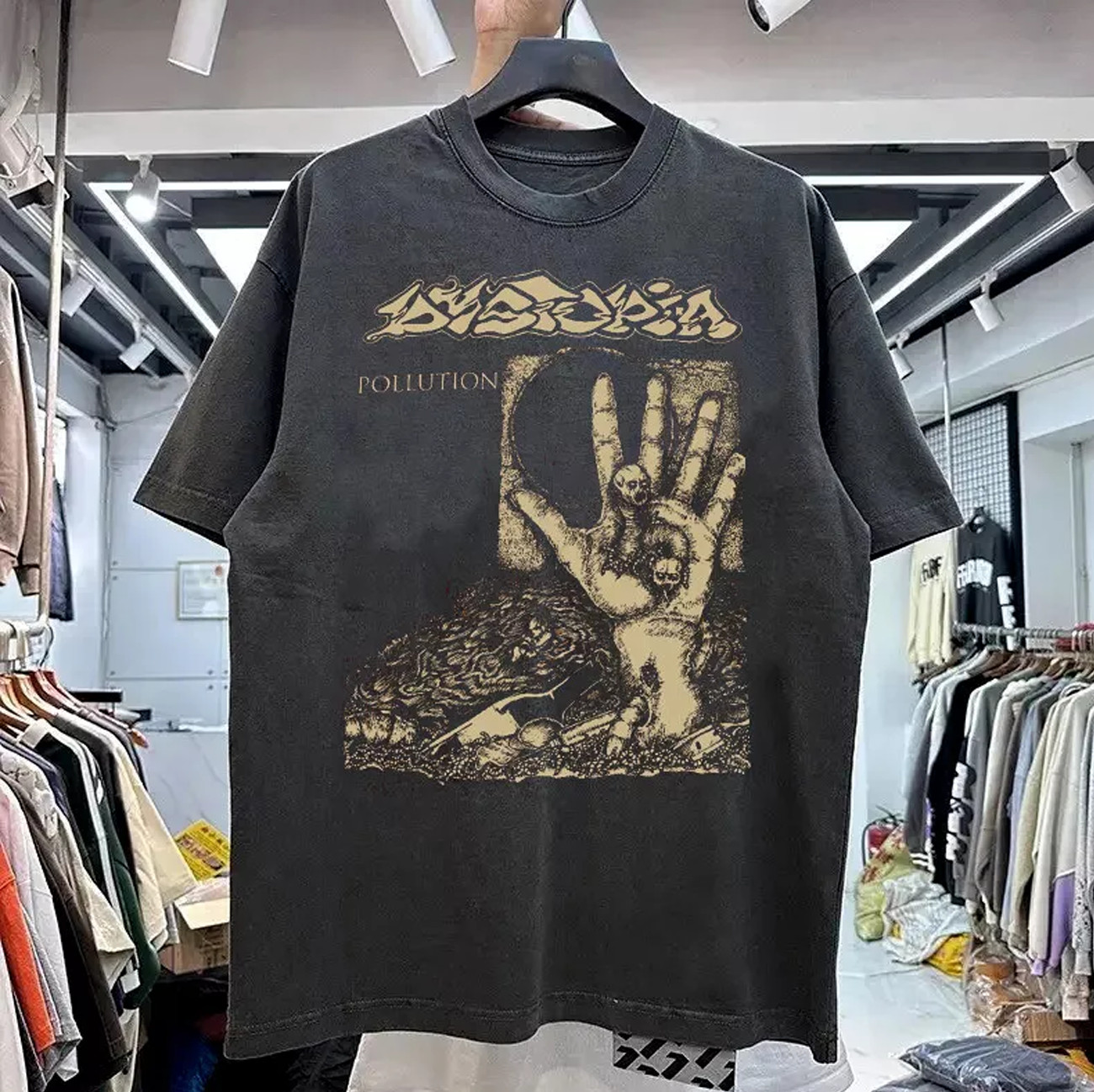 Dystopia band 90s T Shirt Black Men Size S-5XL UR646