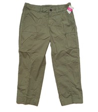Fresh Produce medium olive green stretch pocket cotton safari capris 79 nwt m