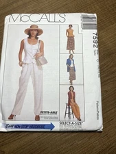McCall’s Pattern 7592 Misses’ Unlined Jacket Vest Pants Skirt Sizes 10-14 UNCUT