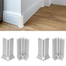 3.23 Inch 2 Inside  2 Outside Self Adhesive Baseboard Corner Blocks Silver 