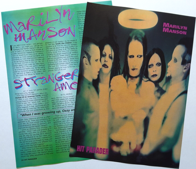 MARILYN MANSON VINTAGE 1990'S FULL PG MAGAZINE PINUP POSTER +