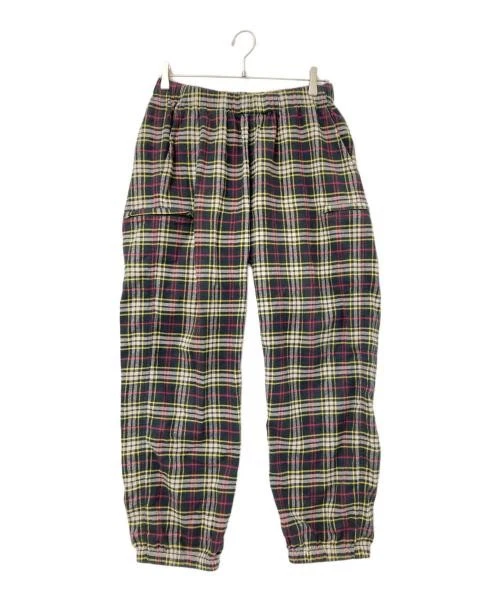 Pantalon de skate Supreme tartan flanelle homme décontracté cargo coupe slim S