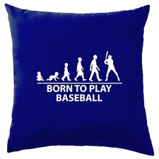 Born To Play Baseball - Cushion - Base Ball Player Fan Love Bat